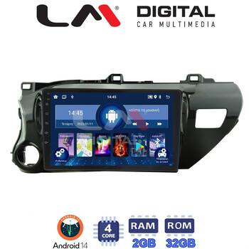 LM Digital - LM ZL4588 GPS Οθόνη OEM Multimedia Αυτοκινήτου για TOYOTA HILUX 2017>   (BT/GPS/WIFI) electriclife