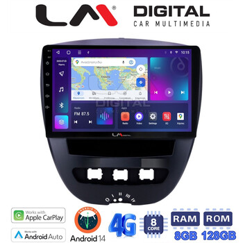LM Digital - LM ZT8560 GPS Οθόνη OEM Multimedia Αυτοκινήτου για Aygo & C1 & 107 '05>'14 (CarPlay/AndroidAuto/BT/GPS/WIFI/GPRS) electriclife