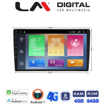 LM Digital - LM C8909 GPS Οθόνη OEM Multimedia Αυτοκινήτου για Universal tablet 9inch (CarPlay/AndroidAuto/BT/GPS/WIFI/GPRS) electriclife