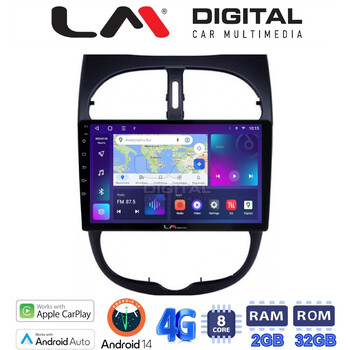 LM Digital - LM ZR8206 GPS Οθόνη OEM Multimedia Αυτοκινήτου για Peugeot 206 2002 > 2006 (CarPlay/AndroidAuto/BT/GPS/WIFI/GPRS) electriclife
