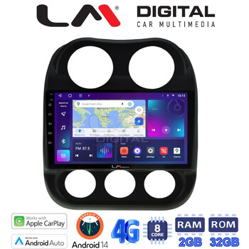 LM Digital - LM ZR8252 GPS Οθόνη OEM Multimedia Αυτοκινήτου για JEEP COMPASS 2011>2016 (CarPlay/AndroidAuto/BT/GPS/WIFI/GPRS) electriclife