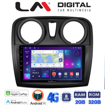 LM Digital - LM ZR8457 GPS Οθόνη OEM Multimedia Αυτοκινήτου για Dacia Santero 2012 > 2019 (CarPlay/AndroidAuto/BT/GPS/WIFI/GPRS) electriclife