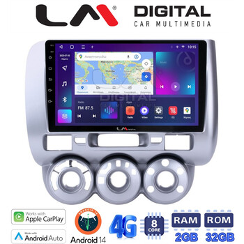 LM Digital - LM ZR8730 GPS Οθόνη OEM Multimedia Αυτοκινήτου για HONDA JAZZ 2002>2009 (CarPlay/AndroidAuto/BT/GPS/WIFI/GPRS) electriclife
