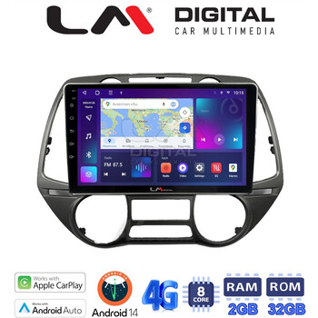 LM Digital - LM ZR8837 GPS Οθόνη OEM Multimedia Αυτοκινήτου για Hyundai i20 2008 > 2014 (CarPlay/AndroidAuto/BT/GPS/WIFI/GPRS) electriclife