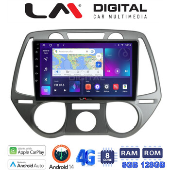 LM Digital - LM ZT8838 GPS Οθόνη OEM Multimedia Αυτοκινήτου για Hyundai i20 2008 > 2014 (CarPlay/AndroidAuto/BT/GPS/WIFI/GPRS) electriclife