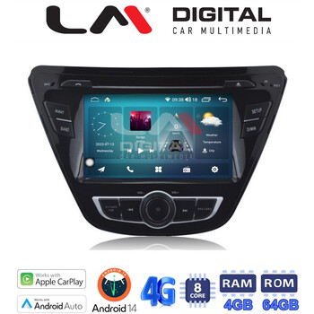 LM Digital - LM C8359 GPS Οθόνη OEM Multimedia Αυτοκινήτου για Hyundai elantra 2014-2015 (CarPlay/AndroidAuto/BT/GPS/WIFI/GPRS) electriclife