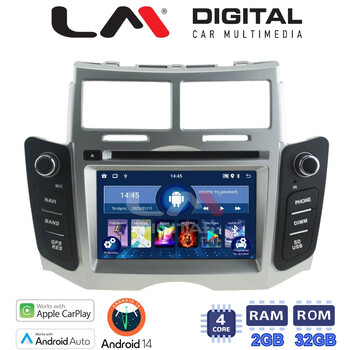 LM Digital - LM N4084 GPS Οθόνη OEM Multimedia Αυτοκινήτου για ΤΟΥΟΤΑ YARIS 2006 > 2011 (CarPlay/AndroidAuto/BT/GPS/WIFI) electriclife