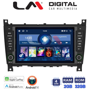 LM Digital - LM N4093 GPS Οθόνη OEM Multimedia Αυτοκινήτου για MERCEDES C (W203) 04>07, CLC 04>08 (CarPlay/AndroidAuto/BT/GPS/WIFI) electriclife