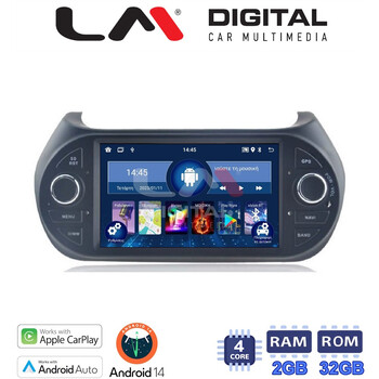LM Digital - LM N4195 GPS Οθόνη OEM Multimedia Αυτοκινήτου για Fiat Fiorino, Citroen Piper (CarPlay/AndroidAuto/BT/GPS/WIFI) electriclife