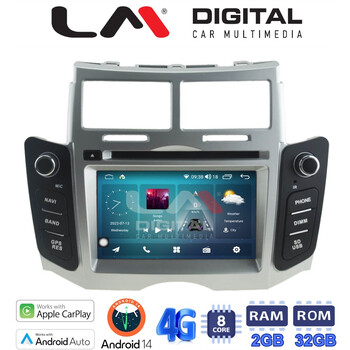 LM Digital - LM R8084 GPS Οθόνη OEM Multimedia Αυτοκινήτου για ΤΟΥΟΤΑ YARIS 2006 > 2011 (CarPlay/AndroidAuto/BT/GPS/WIFI/GPRS) electriclife
