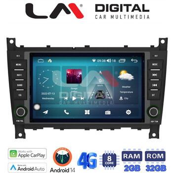 LM Digital - LM R8093 GPS Οθόνη OEM Multimedia Αυτοκινήτου για MERCEDES C (W203) 04>07, CLC 04>08 (CarPlay/AndroidAuto/BT/GPS/WIFI/GPRS) electriclife