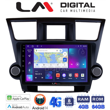 LM Digital - LM ZC8089 GPS Οθόνη OEM Multimedia Αυτοκινήτου για Toyota Highlander 2008 > 2015 (CarPlay/AndroidAuto/BT/GPS/WIFI/GPRS) electriclife
