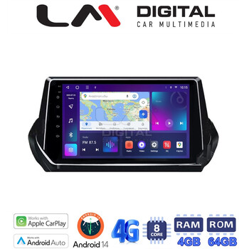 LM Digital - LM ZC8375 GPS Οθόνη OEM Multimedia Αυτοκινήτου για PEUGEOT 208-2008 2012>  (CarPlay/AndroidAuto/BT/GPS/WIFI/GPRS) electriclife