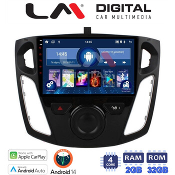 LM Digital - LM ZN4150 GPS Οθόνη OEM Multimedia Αυτοκινήτου για FORD FOCUS 2015>2018 (CarPlay/AndroidAuto/BT/GPS/WIFI/GPRS) electriclife