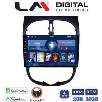 LM Digital - LM ZN4206 GPS Οθόνη OEM Multimedia Αυτοκινήτου για Peugeot 206 2002 > 2006 (CarPlay/AndroidAuto/BT/GPS/WIFI/GPRS) electriclife