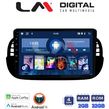 LM Digital - LM ZN4315B GPS Οθόνη OEM Multimedia Αυτοκινήτου για Fiat 500 2007 > 2016 (CarPlay/AndroidAuto/BT/GPS/WIFI/GPRS) electriclife