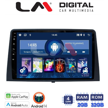 LM Digital - LM ZN4330 GPS Οθόνη OEM Multimedia Αυτοκινήτου για CITROEN BERLINGO - PEUGEOT PARTNER 2019> (CarPlay/AndroidAuto/BT/GPS/WIFI/GPRS) electriclife