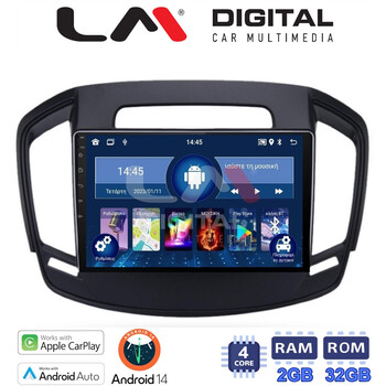 LM Digital - LM ZN4338 GPS Οθόνη OEM Multimedia Αυτοκινήτου για OPEL INSIGNIA  2014> (CarPlay/AndroidAuto/BT/GPS/WIFI/GPRS) electriclife