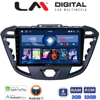 LM Digital - LM ZN4366 GPS Οθόνη OEM Multimedia Αυτοκινήτου για TRANSIT CUSTOM - TOURNEO CUSTOM 2013> (CarPlay/AndroidAuto/BT/GPS/WIFI/GPRS) electriclife