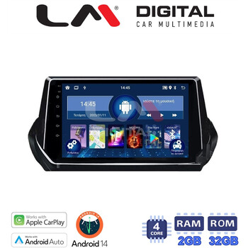 LM Digital - LM ZN4375 GPS Οθόνη OEM Multimedia Αυτοκινήτου για PEUGEOT 208-2008 2012>  (CarPlay/AndroidAuto/BT/GPS/WIFI/GPRS) electriclife