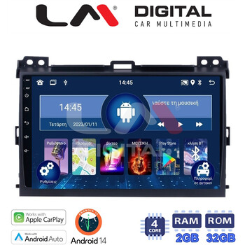 LM Digital - LM ZN4384 GPS Οθόνη OEM Multimedia Αυτοκινήτου για TOYOTA LANDCRUISER J100 2003>2009   (CarPlay/AndroidAuto/BT/GPS/WIFI/GPRS) electriclife