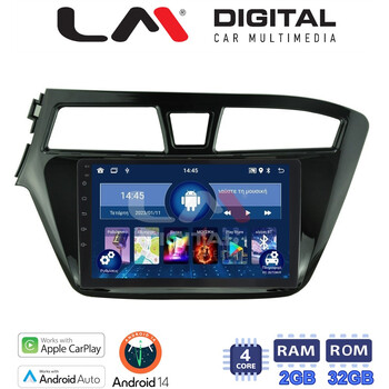 LM Digital - LM ZN4517 GPS Οθόνη OEM Multimedia Αυτοκινήτου για Hyundai i20 2015> (CarPlay/AndroidAuto/BT/GPS/WIFI/GPRS) electriclife