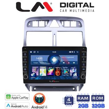 LM Digital - LM ZG4017 GPS Οθόνη OEM Multimedia Αυτοκινήτου για PEUGEOT 307 2001 > 2008  (CarPlay/AndroidAuto/BT/GPS/WIFI/GPRS) electriclife