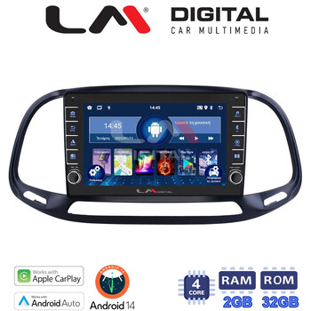 LM Digital - LM ZG4197 GPS Οθόνη OEM Multimedia Αυτοκινήτου για Fiat Doblo - Combo 2015 > 2018 (CarPlay/AndroidAuto/BT/GPS/WIFI/GPRS) electriclife