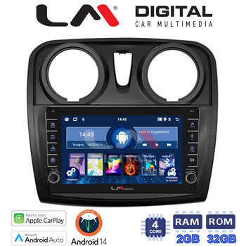 LM Digital - LM ZG4457 GPS Οθόνη OEM Multimedia Αυτοκινήτου για Dacia Santero 2012 > 2019 (CarPlay/AndroidAuto/BT/GPS/WIFI/GPRS) electriclife