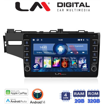 LM Digital - LM ZG4760 GPS Οθόνη OEM Multimedia Αυτοκινήτου για HONDA JAZZ 2013> (CarPlay/AndroidAuto/BT/GPS/WIFI/GPRS) electriclife