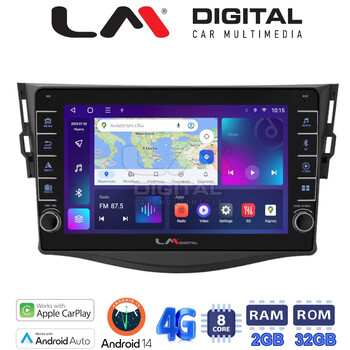 LM Digital - LM ZG8018 GPS Οθόνη OEM Multimedia Αυτοκινήτου για TOYOTA RAV4 2006 > 2012 (CarPlay/AndroidAuto/BT/GPS/WIFI/GPRS) electriclife