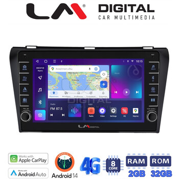 LM Digital - LM ZG8034 GPS Οθόνη OEM Multimedia Αυτοκινήτου για MAZDA 3  2009>2014 (CarPlay/AndroidAuto/BT/GPS/WIFI/GPRS) electriclife