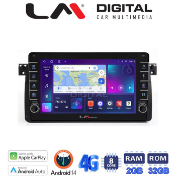 LM Digital - LM ZG8052 GPS Οθόνη OEM Multimedia Αυτοκινήτου για BMW Σειρά 3 (E46) 1998>2005  (CarPlay/AndroidAuto/BT/GPS/WIFI/GPRS) electriclife