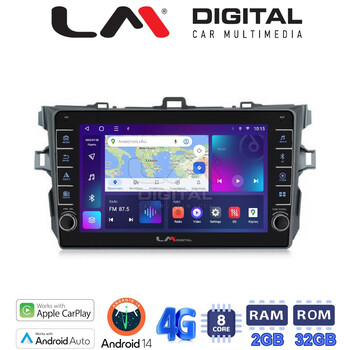 LM Digital - LM ZG8063 GPS Οθόνη OEM Multimedia Αυτοκινήτου για TOYOTA COROLLA 2006>2012  (CarPlay/AndroidAuto/BT/GPS/WIFI/GPRS) electriclife