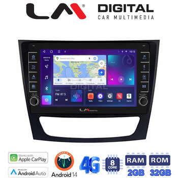 LM Digital - LM ZG8090 GPS Οθόνη OEM Multimedia Αυτοκινήτου για MERCEDES E class (W211)  (CarPlay/AndroidAuto/BT/GPS/WIFI/GPRS) electriclife