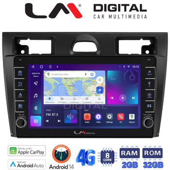 LM Digital - LM ZG8140B GPS Οθόνη OEM Multimedia Αυτοκινήτου για Ford Fiesta 2006 -> 2008 (CarPlay/AndroidAuto/BT/GPS/WIFI/GPRS) electriclife