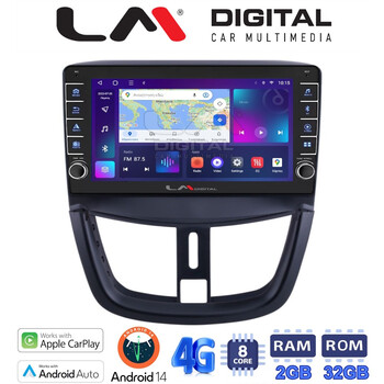 LM Digital - LM ZG8207 GPS Οθόνη OEM Multimedia Αυτοκινήτου για PEUGEOT 207 2007>2013 (CarPlay/AndroidAuto/BT/GPS/WIFI/GPRS) electriclife