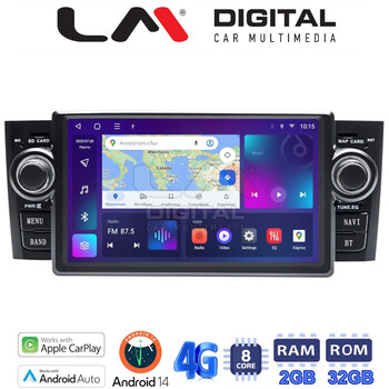 LM Digital - LM E8260 GPS Οθόνη OEM Multimedia Αυτοκινήτου για Fiat Punto 2005 > 2012 (CarPlay/AndroidAuto/BT/GPS/WIFI/GPRS) electriclife