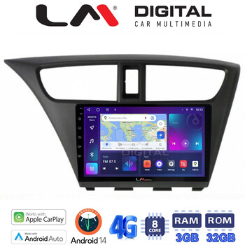 LM Digital - LM ZE8389 GPS Οθόνη OEM Multimedia Αυτοκινήτου για Honda Civic 2012 > 2016 (CarPlay/AndroidAuto/BT/GPS/WIFI/GPRS) electriclife