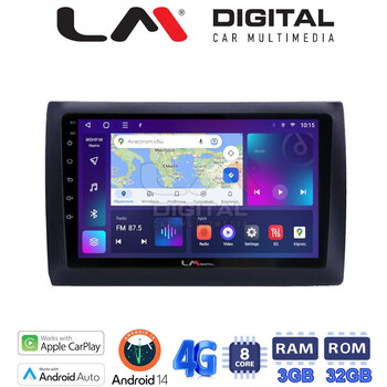 LM Digital - LM ZE8466 GPS Οθόνη OEM Multimedia Αυτοκινήτου για Fiat Stilo 2001 > 2007 (CarPlay/AndroidAuto/BT/GPS/WIFI/GPRS) electriclife