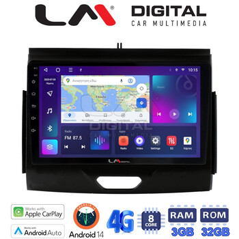 LM Digital - LM ZE8576B GPS Οθόνη OEM Multimedia Αυτοκινήτου για FORD RANGER 2015>2020 (CarPlay/AndroidAuto/BT/GPS/WIFI/GPRS) electriclife