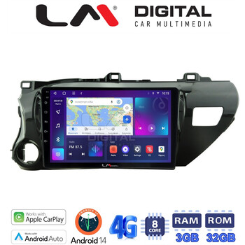 LM Digital - LM ZE8588 GPS Οθόνη OEM Multimedia Αυτοκινήτου για TOYOTA HILUX 2017>   (CarPlay/AndroidAuto/BT/GPS/WIFI/GPRS) electriclife