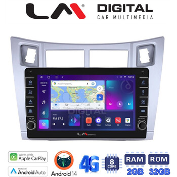 LM Digital - LM ZG8084S GPS Οθόνη OEM Multimedia Αυτοκινήτου για Τoyota Yaris 2006 > 2011 (CarPlay/AndroidAuto/BT/GPS/WIFI/GPRS) electriclife