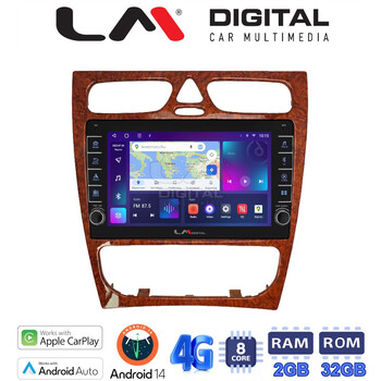 LM Digital - LM ZG8171W GPS Οθόνη OEM Multimedia Αυτοκινήτου για Mercedes C Class 1999 > 2004 (Προ Facelift) (CarPlay/AndroidAuto/BT/GPS/WIFI/GPRS) electriclife