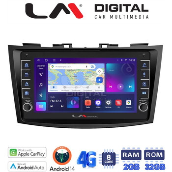 LM Digital - LM ZG8179 GPS Οθόνη OEM Multimedia Αυτοκινήτου για SUZUKI SWIFT 2011>2016 (CarPlay/AndroidAuto/BT/GPS/WIFI/GPRS) electriclife