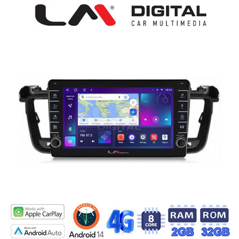 LM Digital - LM ZG8509 GPS Οθόνη OEM Multimedia Αυτοκινήτου για PEUGEOT 508 2010>2017 (CarPlay/AndroidAuto/BT/GPS/WIFI/GPRS) electriclife