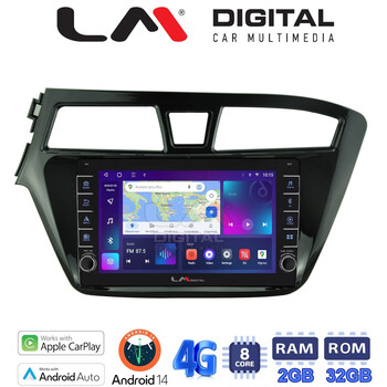 LM Digital - LM ZG8517 GPS Οθόνη OEM Multimedia Αυτοκινήτου για Hyundai i20 2015> (CarPlay/AndroidAuto/BT/GPS/WIFI/GPRS) electriclife