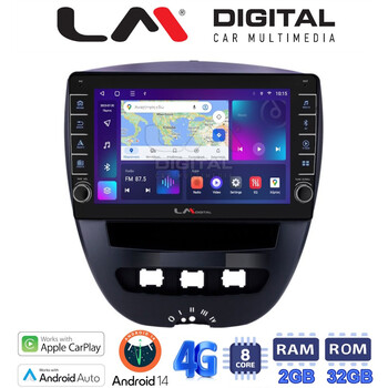 LM Digital - LM ZG8560 GPS Οθόνη OEM Multimedia Αυτοκινήτου για Aygo & C1 & 107 '05>'14 (CarPlay/AndroidAuto/BT/GPS/WIFI/GPRS) electriclife
