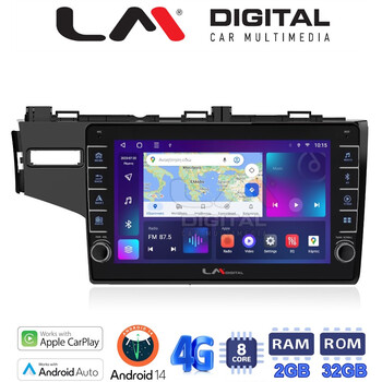 LM Digital - LM ZG8760 GPS Οθόνη OEM Multimedia Αυτοκινήτου για HONDA JAZZ 2013> (CarPlay/AndroidAuto/BT/GPS/WIFI/GPRS) electriclife