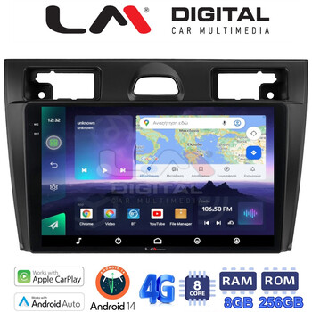 LM Digital - LM ZQ8140B GPS Οθόνη OEM Multimedia Αυτοκινήτου για Ford Fiesta 2006 -> 2008 (CarPlay/AndroidAuto/BT/GPS/WIFI/GPRS) electriclife